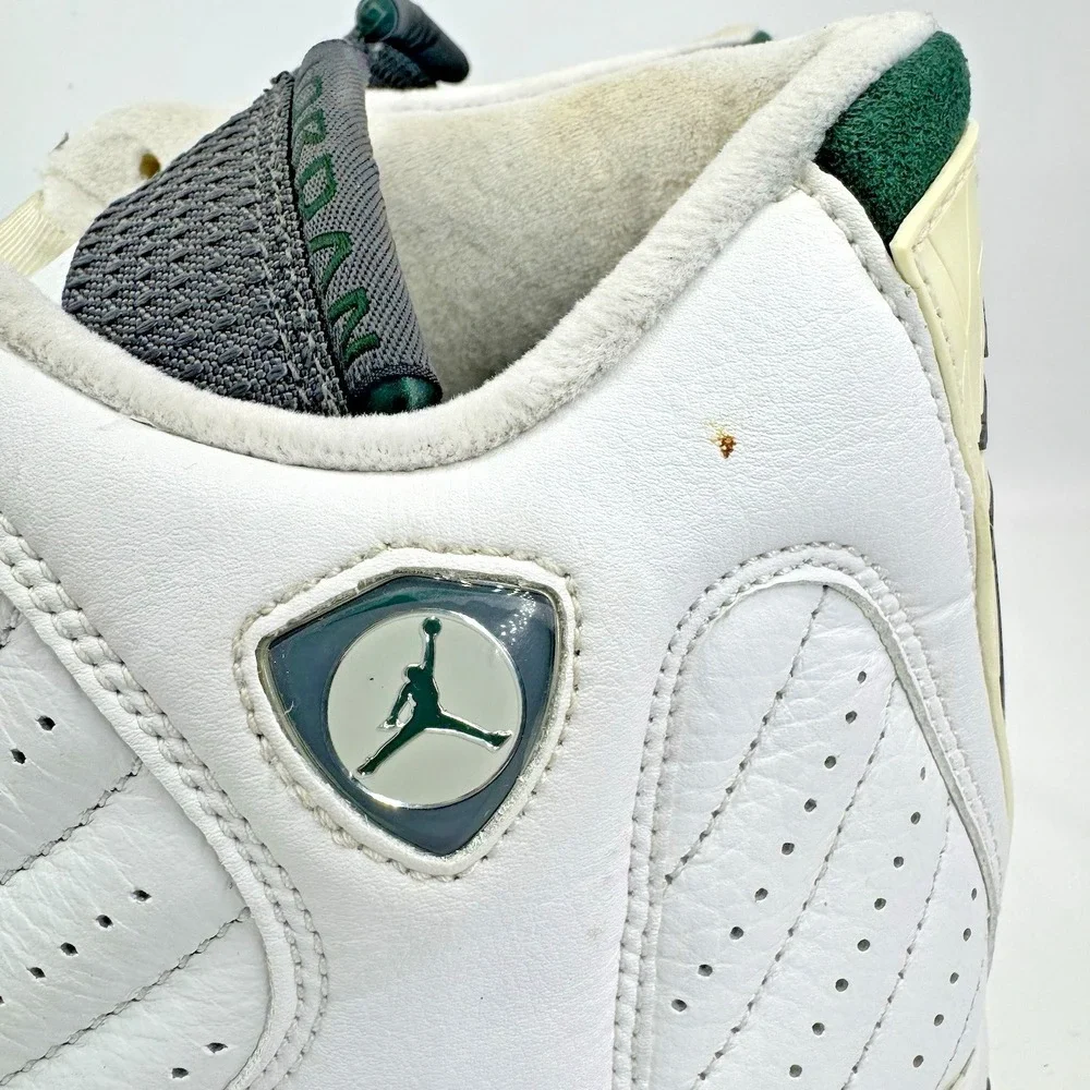 Nike Air Jordan 14 Retro Forest Green White 2005 Size 13 311832-131 No Laces - Picture 10 of 16